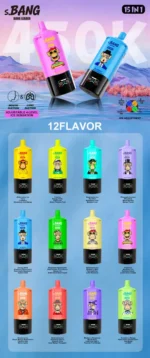 Présentation de la gamme de saveurs 15-en-1 du Bang Leader 450 000 bouffées – Guide de sélection des 12 combinaisons de saveurs