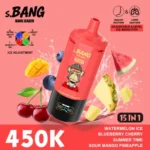 Bang Leader 450 000 bouffées : saveurs pastèque glacée, myrtille, cerise, Summer Time, mangue acidulée et ananas