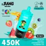 Bang Leader 450 000 bouffées – Assortiment de saveurs : pastèque glacée, Red Bull, fraise, kiwi, myrtille glacée