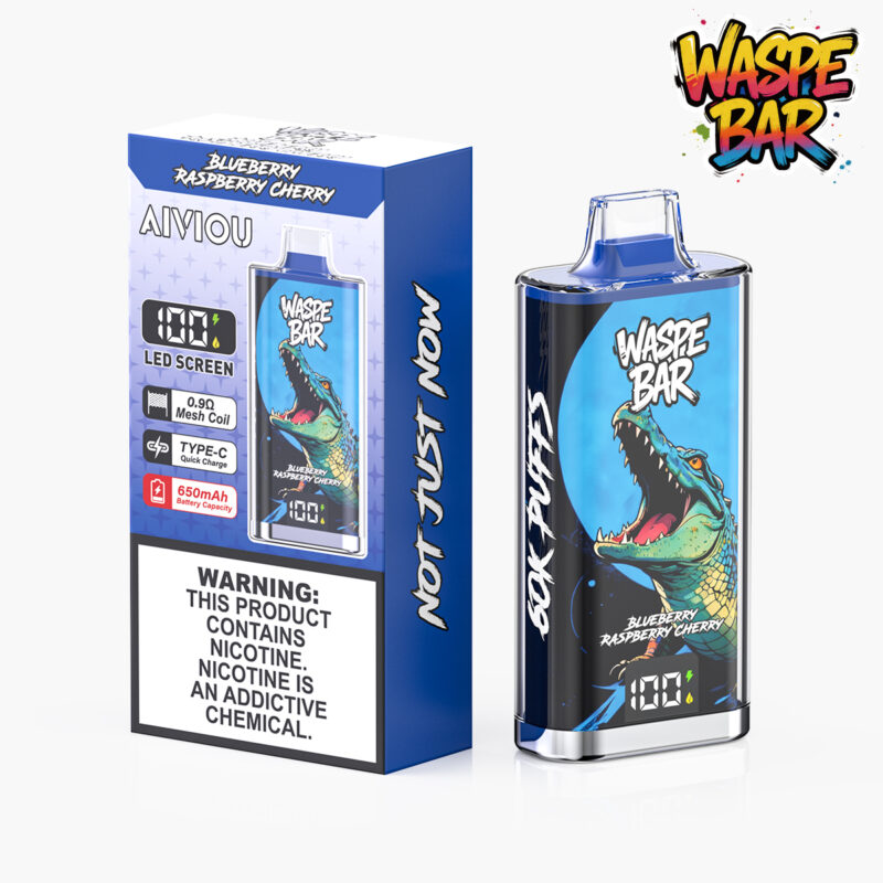 Waspe Bar 60K, saveur myrtille-framboise-cerise - 60 000 bouffées