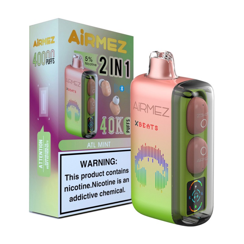 Airmez Xbeats 40 000 bouffées, saveur menthe atlantique - Cigarette électronique jetable 100vaping