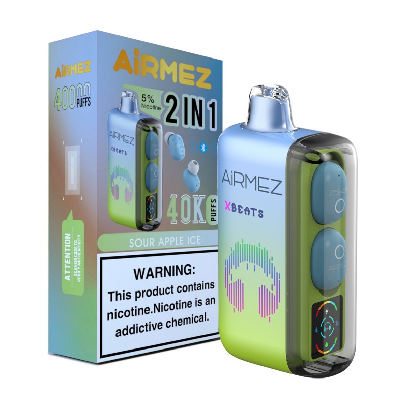 Airmez Xbeats 40 000 bouffées, saveur Pomme acidulée glacée - 100vaping