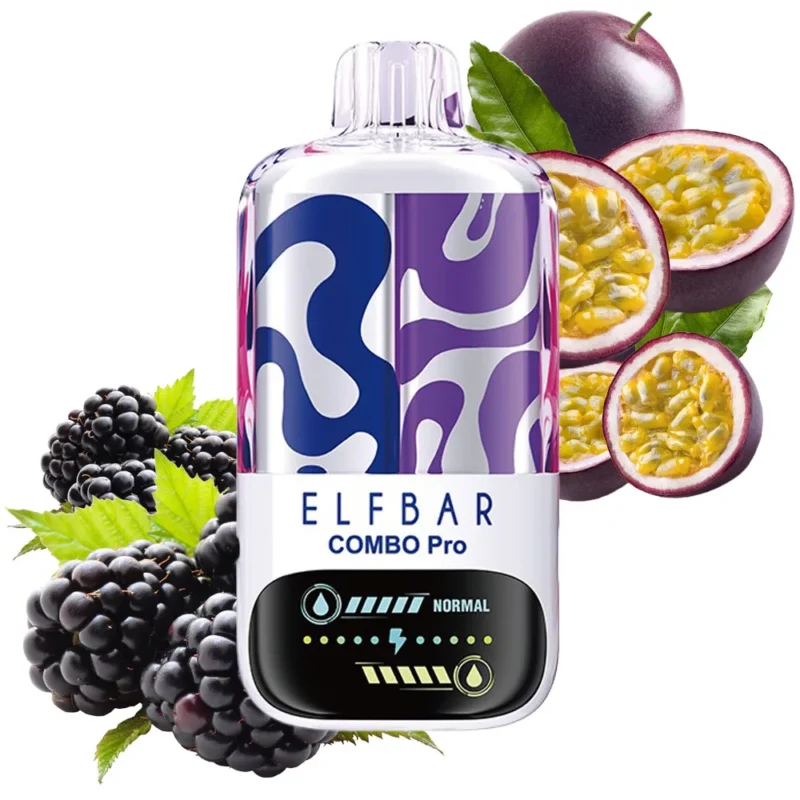 ELF BAR Combo Pro 30 000 bouffées, e-cigarette jetable aux saveurs de mûre et de fruit de la passion - 100vaping