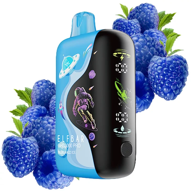 ELF BAR GH33000 – Cigarette électronique jetable 33 000 bouffées, saveur Blue Razz Ice – 100vaping