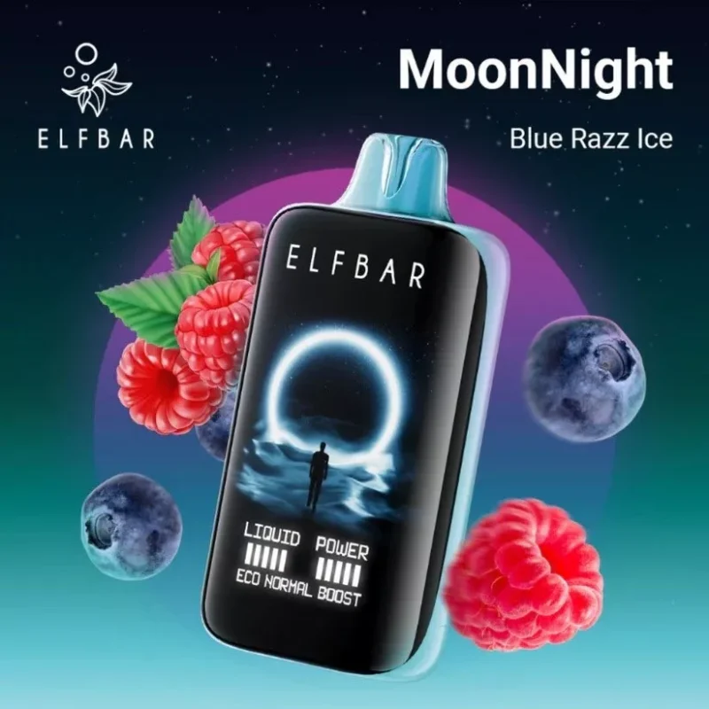 ELF BAR Moonnight 40 000 bouffées, saveur Blue Razz Ice, cigarette électronique jetable - 100vaping