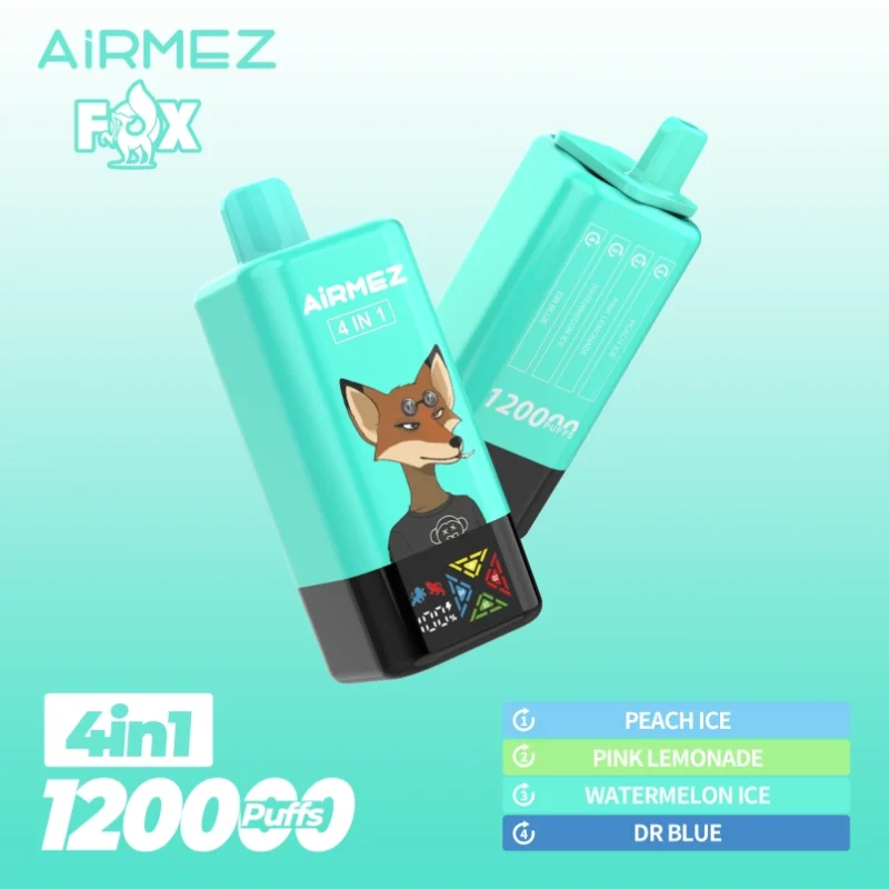 Airmez Fox 120 000 bouffées, 4 saveurs en 1, cigarette électronique jetable - 100vaping