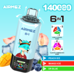 Présentoir Airmez FOX 6 en 1, 140 000 bouffées - 100vaping