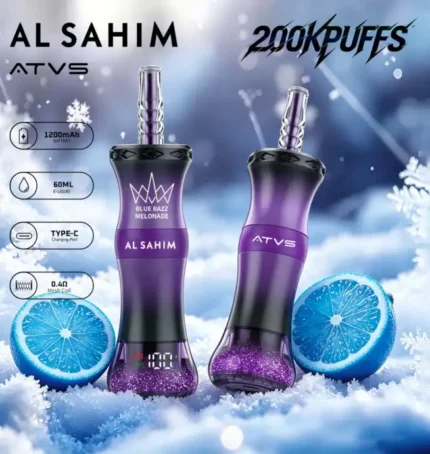 Vape jetable ATVS AL SAHIM 200 000 bouffées, saveur « Blue Razz Lemonade » - 100vaping