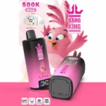 Bang King 500 000 bouffées - Cigarette électronique jetable 8-en-1 aux saveurs menthe fraîche, pêche, baies, cerise bleue, citron, kiwi, pastèque et glace - 100vaping