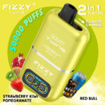 Fizzy Twins 50000 50K Puffs Strawberry Kiwi Pomegranate & Red Bull Flavor Disposable Vape - 100vaping