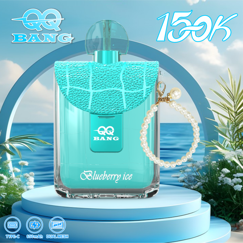 QQ Bang – Cigarette électronique jetable 150 000 bouffées, saveur myrtille glacée – 100vaping