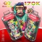QQ Bang – Cigarette électronique jetable 170 000 bouffées, saveur cerise-pêche-limonade – 100vaping