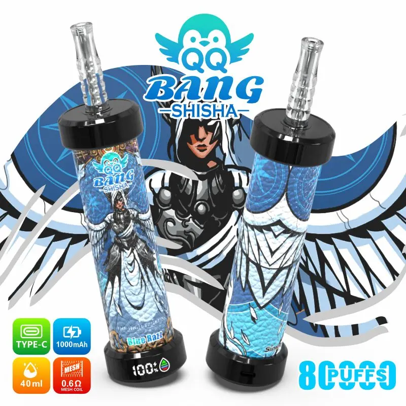 QQ Bang Shisha - Cigarette électronique jetable « Blue Razz » (80 000 bouffées) - 100vaping