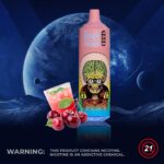 Cigarette électronique jetable RandM Tornado 9 000 bouffées, saveur cerise pétillante - 100vaping
