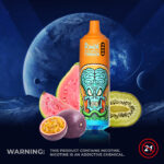 Cigarette électronique jetable RandM Tornado 9000 bouffées, saveur kiwi, fruit de la passion et goyave - 100vaping