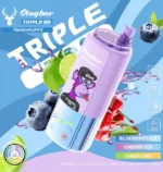 Vape jetable Stagbar Triple Pro 75 000 bouffées aux arômes de myrtille glacée, cerise glacée et citron vert - 100vaping