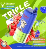 Stagbar Triple Pro 75 000 bouffées - E-cigarette jetable aux saveurs framboise, pastèque, fraise, kiwi, Blue Razz et Ice - 100vaping