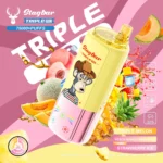 Stagbar Triple Pro 75 000 bouffées - Cigarette électronique jetable aux saveurs mélangées : melon, pêche, mangue, ananas, fraise et glace - 100vaping