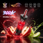 UOR AL BANG 300 000 bouffées - Cigarette électronique jetable à la saveur « Double Pomme » pour narguilé - 100vaping