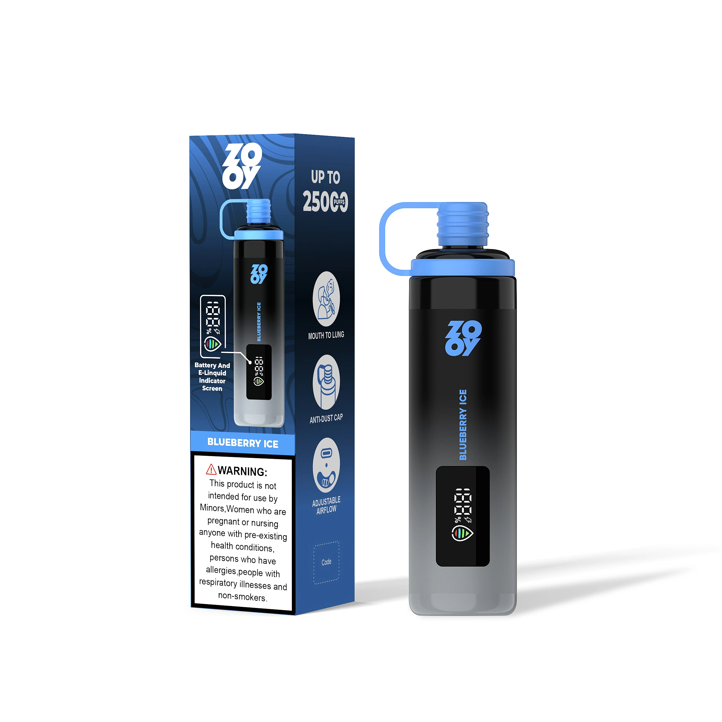 100vaping-zooy-shisha-25k-puffs-vape-flavor-blueberry-ice ZOOY SHISHA 25K Puffs Blueberry Ice Flavor Disposable Vape - 100vaping