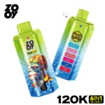 ZOOY 6-in-1 120K Puffs Blueberry Ice Strawberry Kiwi Watermelon Ice Flavor Disposable Vape - 100vaping