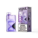 VOZOL NEON 60 000 bouffées, saveur « Grape Ice », cigarette électronique jetable - 100vaping