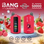 Bang Leader 50K Puffs Disposable Vape Rechargeable – Blueberry Raspberry Lemonade & Strawberry Raspb