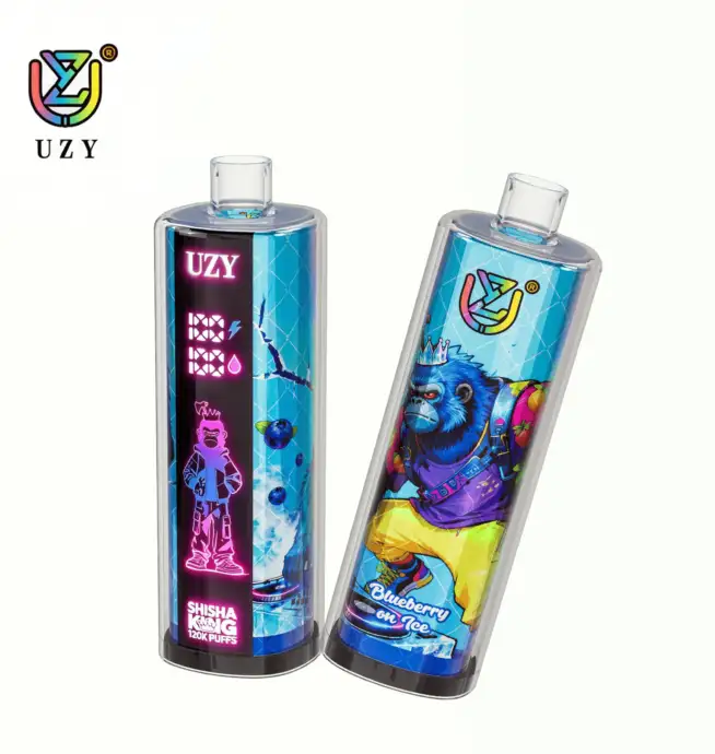 UZY Shisha Hookah King – Cigarette électronique jetable 120 000 bouffées, saveur « Blueberry On Ice »