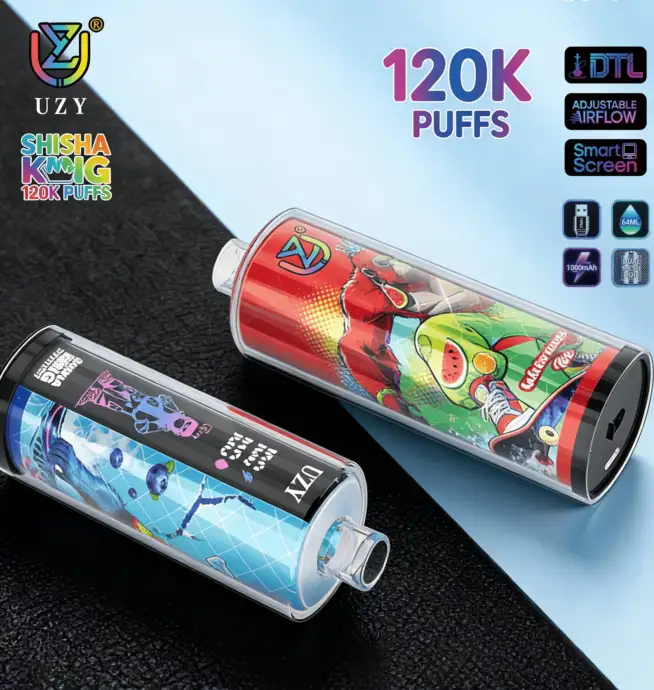 UZY Shisha Hookah King – Cigarette électronique jetable de 120 000 bouffées