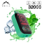 VHILL 32 000 bouffées – Cigarette électronique jetable « Mint Ice » à écran intégral